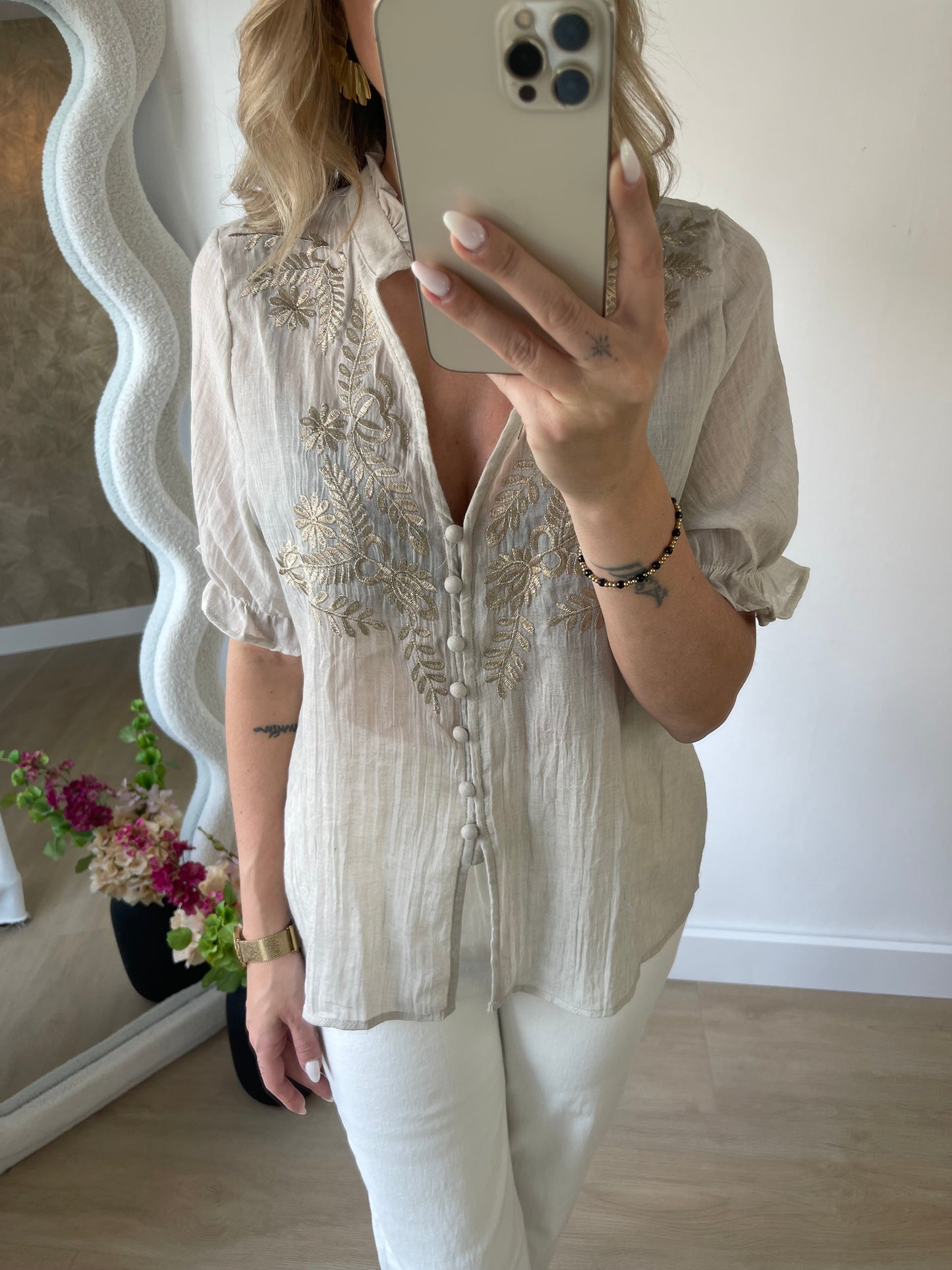 NORA BLOUSE BEIGE (K)