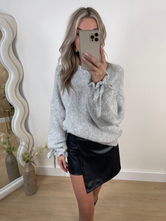 BIBI STRIK SWEATER - SILVER GREY