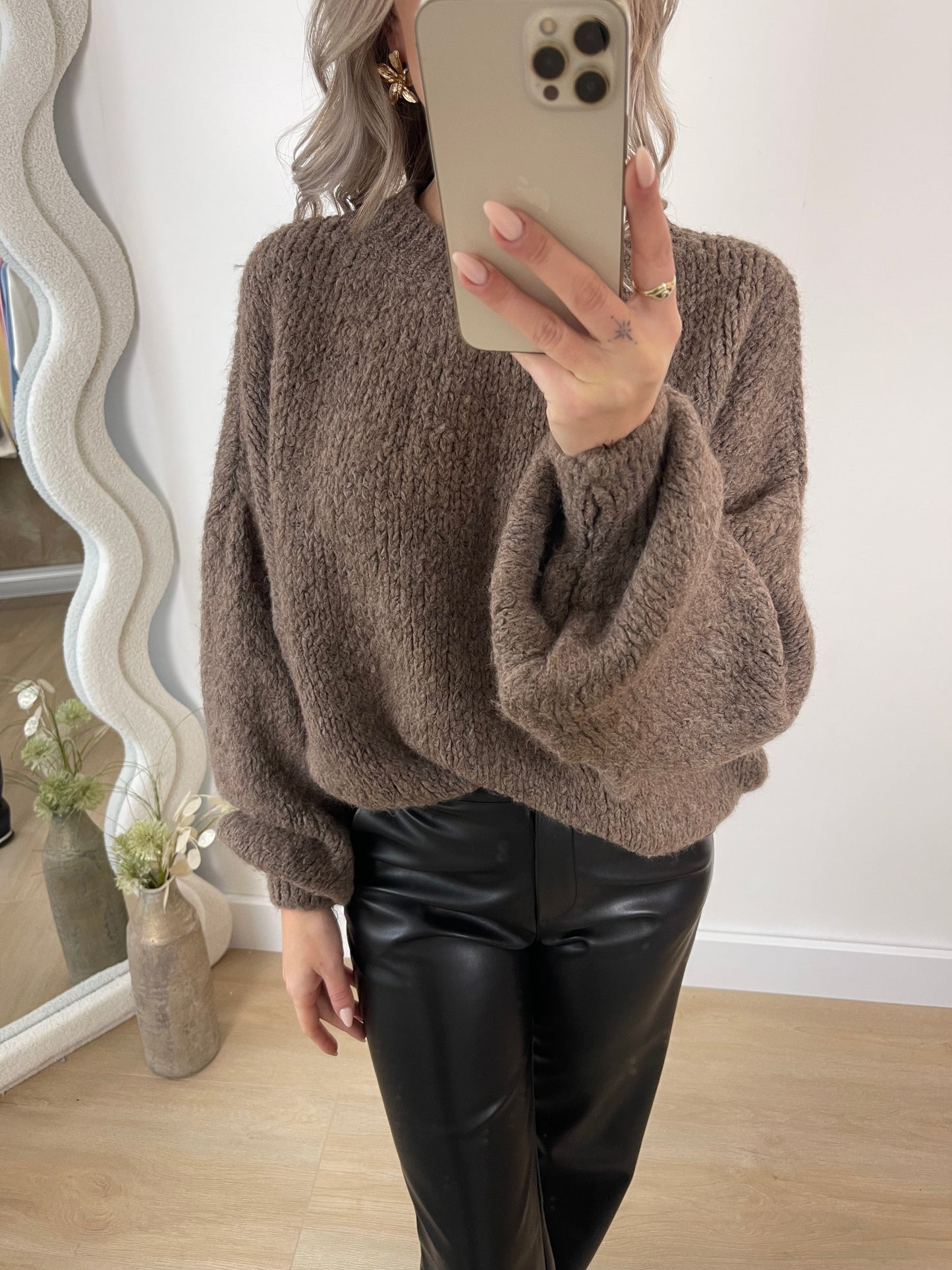 KIKI SWEATER - TAUPE/BROWN