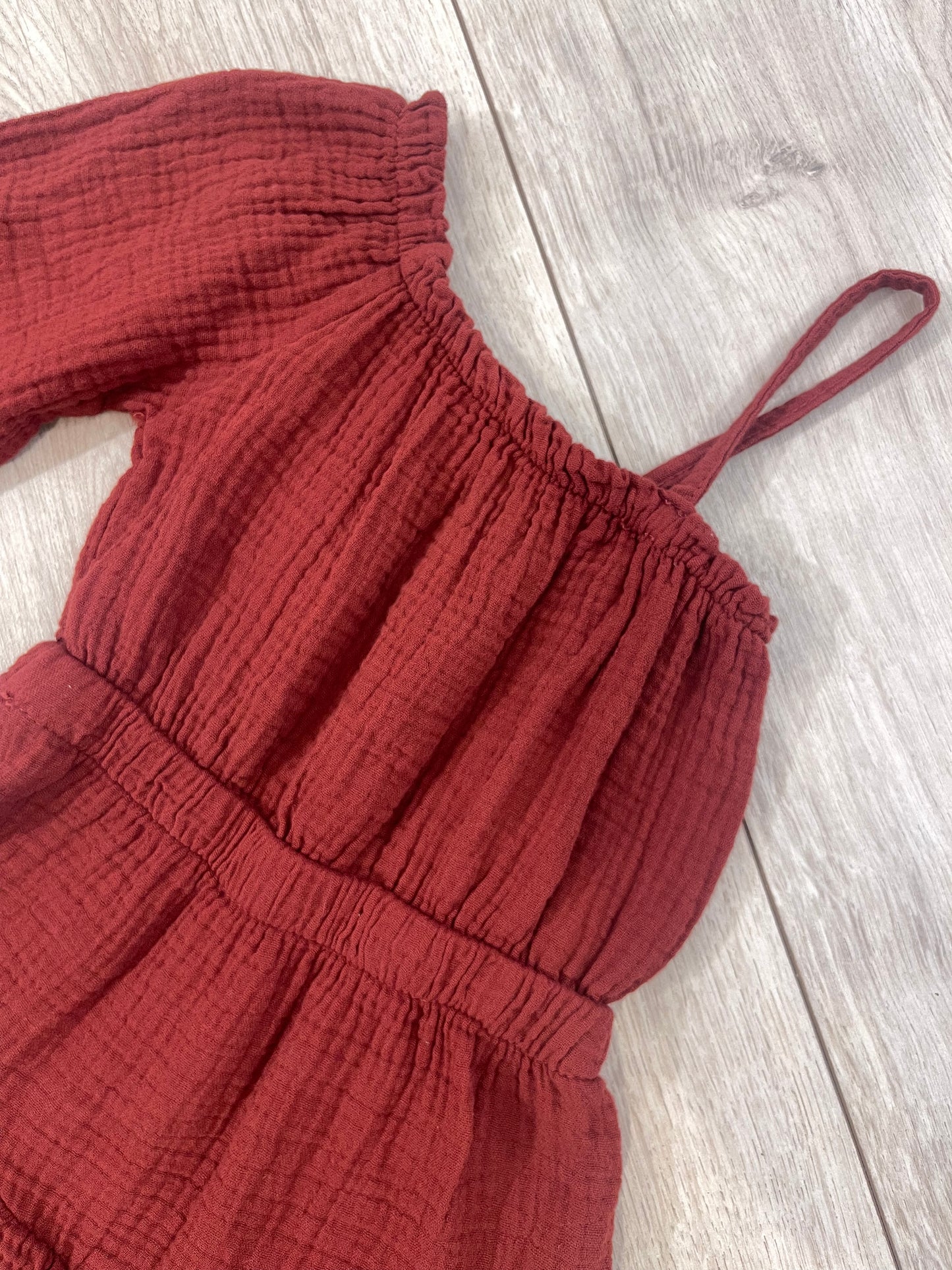 ONE SHOULDER PLAYSUIT - TERRACOTTA