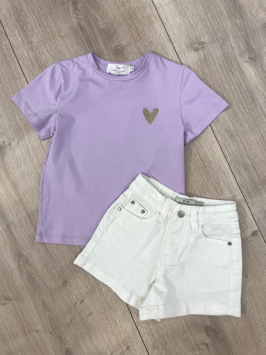 HEARTS TEE - LILA